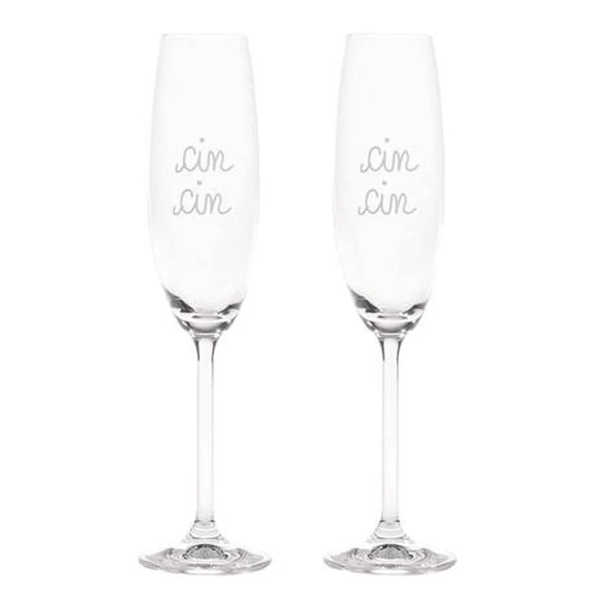Bicchieri Vetro Set pz.2 Calice Flute Simple Day