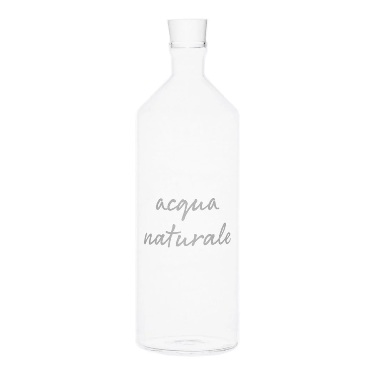 Bottiglia Vetro Simple Day con Scritta Naturale Lt.1,4
