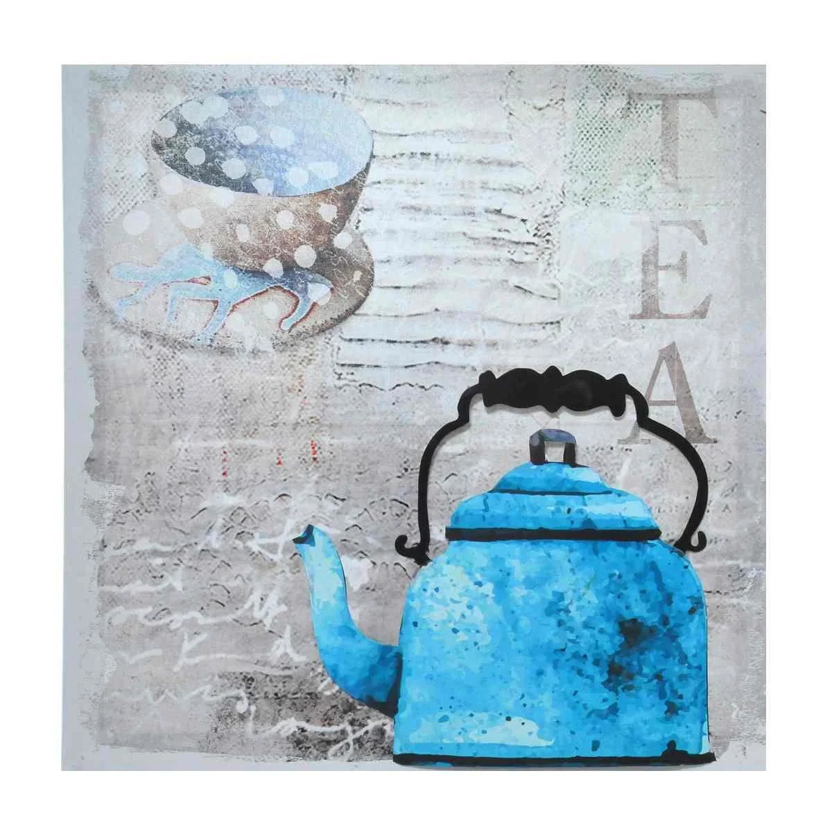 Quadro Tela Teiera Blu Metallo cm.40x40