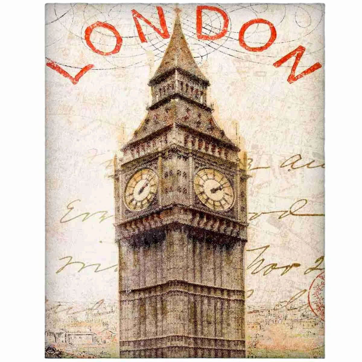 Quadro Tela London cm.75x100