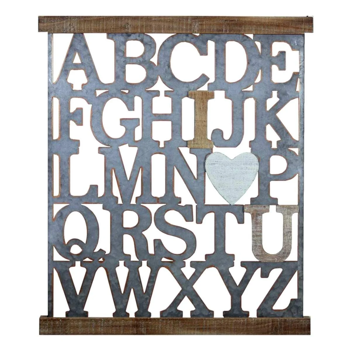 Quadro Pannello Metallo Legno con Scritte cm.62