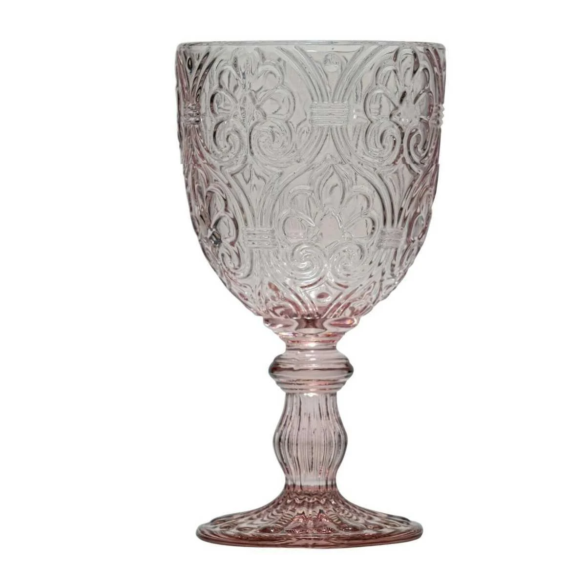 Bicchiere Vetro Singolo Calice Corinto Rosa ml.300