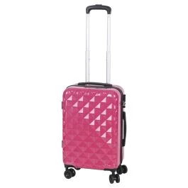 Valigia piccola fucsia, 4 ruote girevoli 360°, Diamond