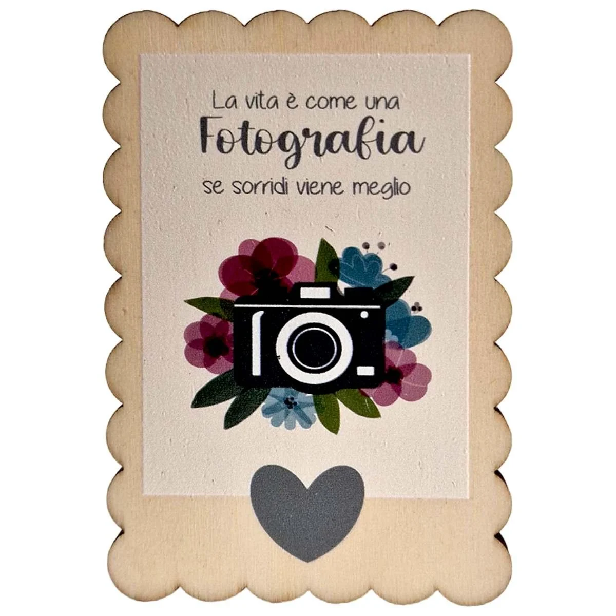 Calamita Legno Dedica Fotografia cm.10