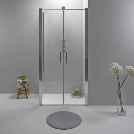 BOX DOCCIA ELITE ANGOLARE 70x70 CM APERTURA SALOON CON LATO FISSO TRASPARENTE