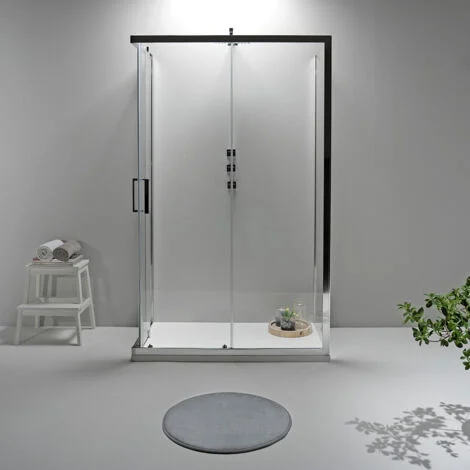 BOX DOCCIA ELITE TRE LATI 80x100x80 CM SCORREVOLE TRASPARENTE