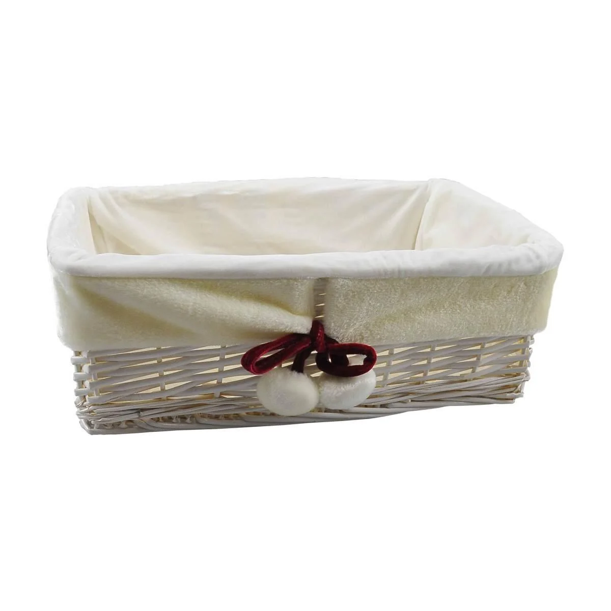 Cesto Natale Rettangolare Bianco cm.45x34xh16 G