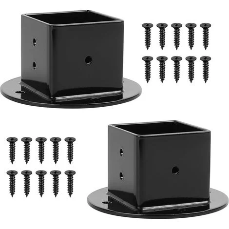 supporti per pali in legno, supporti per pali di recinzione, supporti per pali quadrati avvitabili da 50x50 mm, staffa di fissaggio per ancoraggio per pali in legno, manicotto di ancoraggio per recinz