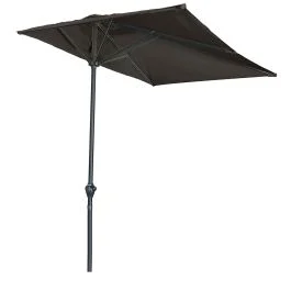 Mezzo ombrellone da balcone/parete 250x125x227 cm, nero, Half Cuba Esté