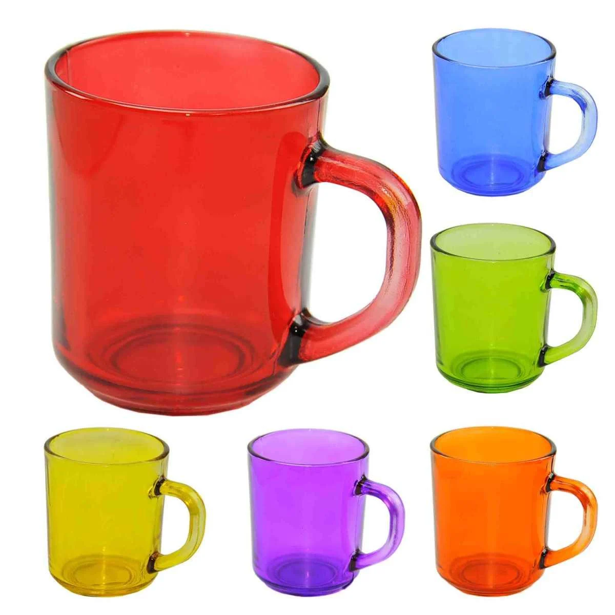 Tazza Colazione Vetro Color con Manico ml.230