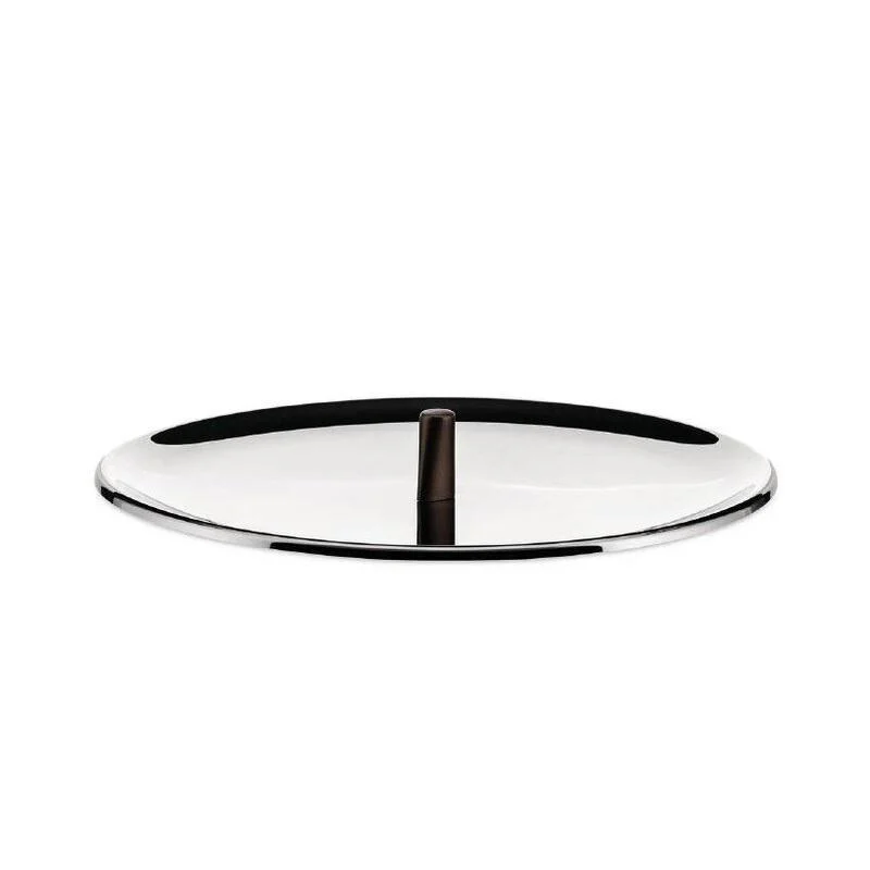 Alessi Coperchio Edo Acciaio Inox con Pomolo Marrone