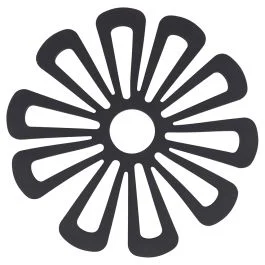 Sottopentola fiore, nero