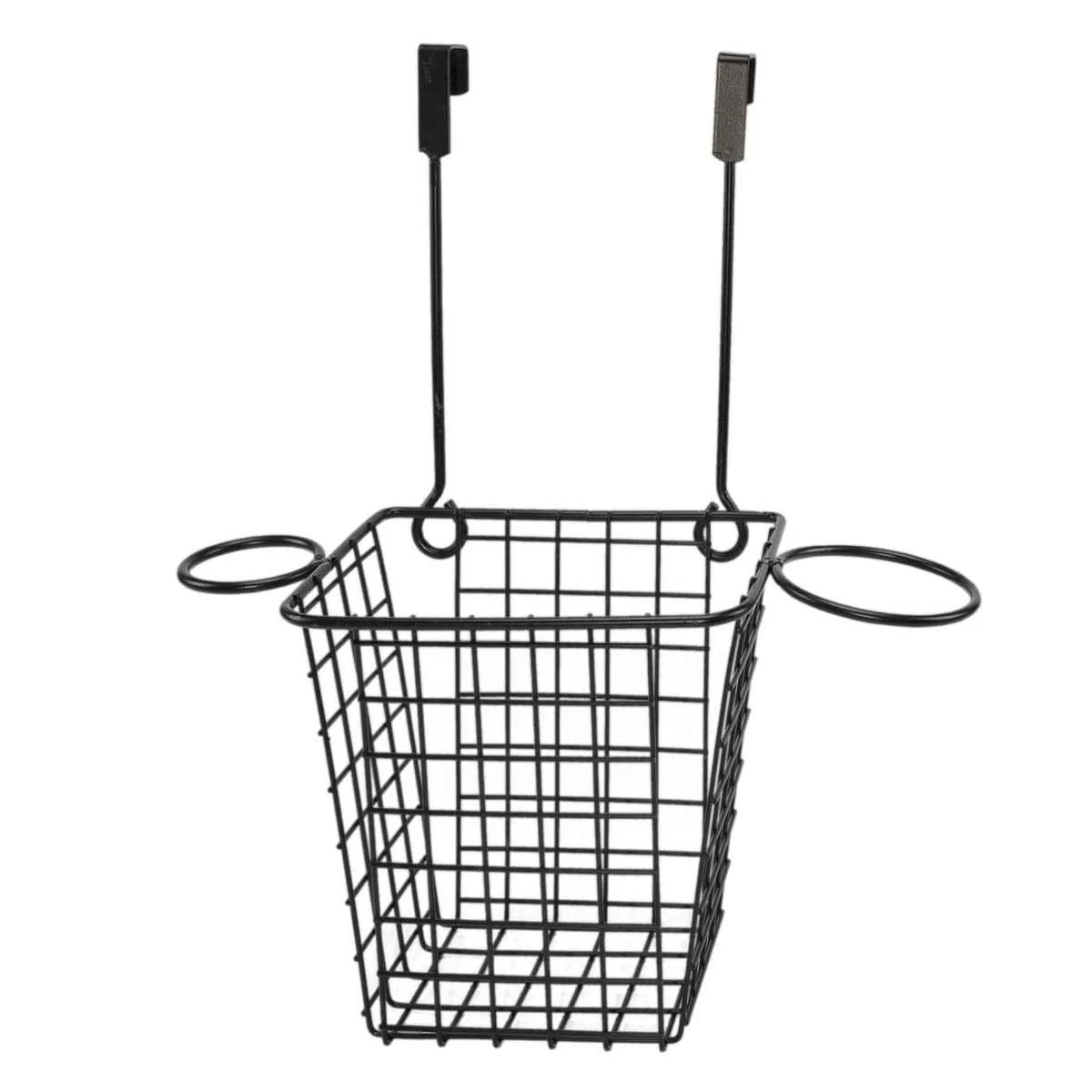 Portaoggetti Bagno Metallo Nero a Gancio