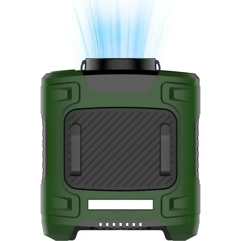 Ventilatore portatile con clip da cintura – Autonomia di 24 ore, batteria da 10.000 mAh, 3 velocità, flusso d'aria di 15.500 giri/minuto, luce LED SOS, funzionamento a mani libere, ideale per esterni,