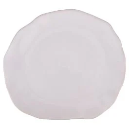 Piatto piano ovale 27x24 cm in gres, bianco, The Market