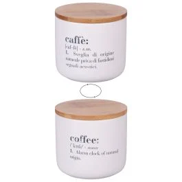 Barattolo caffè 500 ml in ceramica e bambù, Victionary