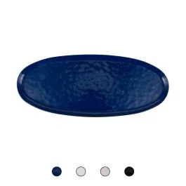 Piatto ovale in melamina, effetto materico, Melamine