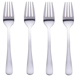 Set 4 forchettine dessert in acciaio, silver lucido, 5Th Avenue Sibilla