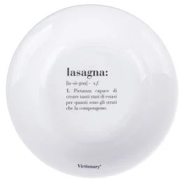 Piatto fondo tondo in vetro opalino, bianco, Victionary Lasagna