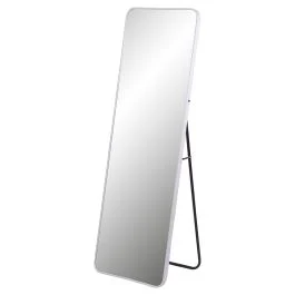 Specchio arredo da terra a figura intera h. 150,5 cm in alluminio e ferro, bianco, Sibilla