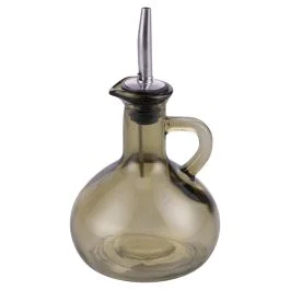 Oliera cilindrica 270 ml in vetro e dosatore in acciaio inox, SìChef