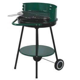 Barbecue tondo verde con ruote Ø51xh.84,5 cm, BestBQ
