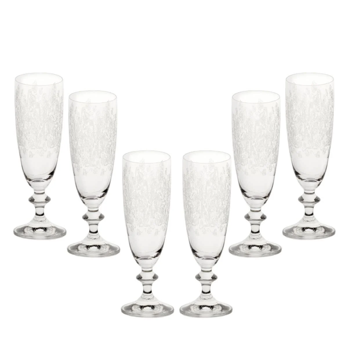 Bicchieri Vetro Set pz.6 Flute Estro ml.200