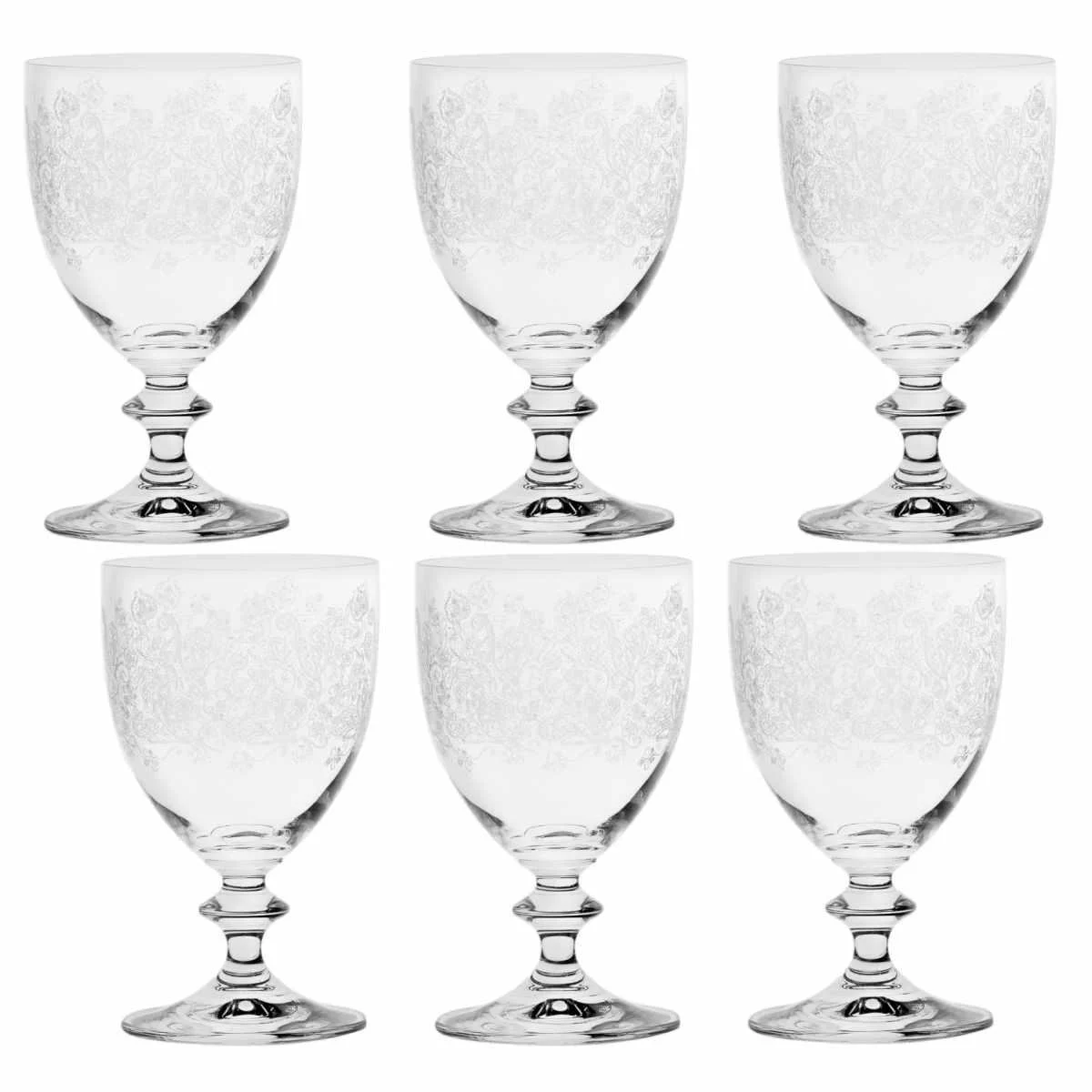 Bicchieri Vetro Set pz.6 Acqua Estro Calice ml.14,5