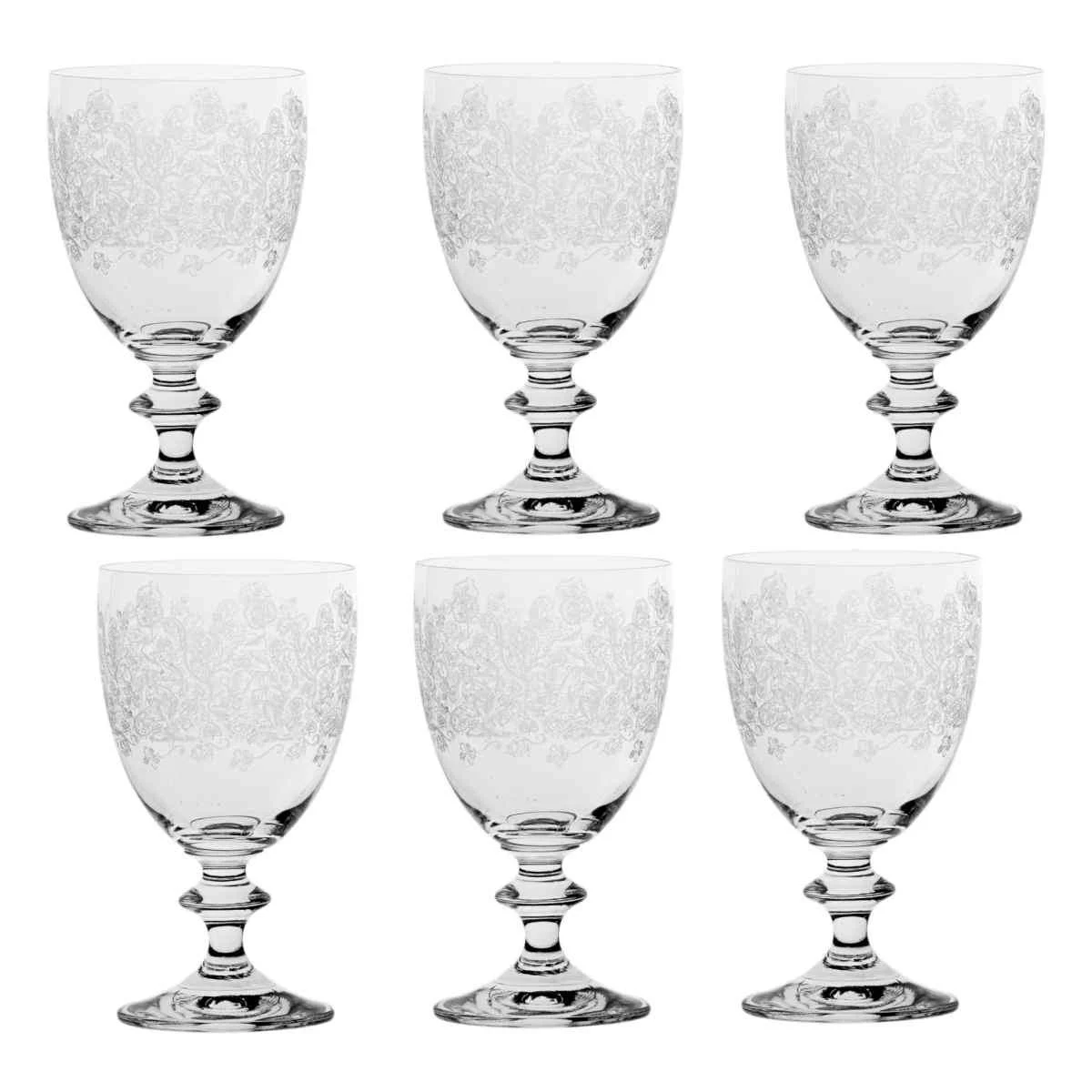Bicchieri Vetro Set pz.6 Vino Estro Calice ml.25