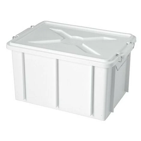 CONTENITORE CON COPERCHIO CM. 35x25x20H BIANCO mod. BOX GIGANPLAST