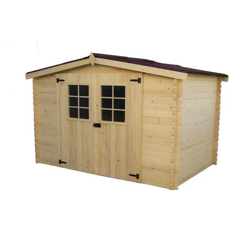 Casetta 3x1.85 in Legno 20 mm Block House da Giardino Porta Attrezzi Rimessa