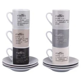 Set 6 tazzine 90 ml con piattino, Victionary