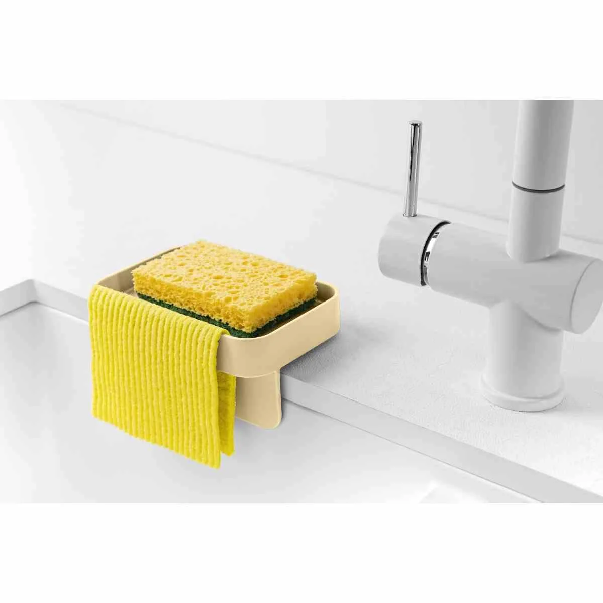 Porta Spugna Battigia Giallo con Ventose cm.15