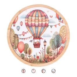 Mattonella tonda decorativa in ceramica e bambù, Balloon