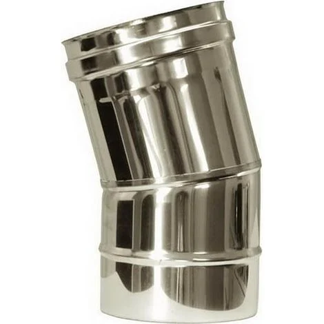 Curva 15 canna fumaria DN 130 tubo acciaio inox 316