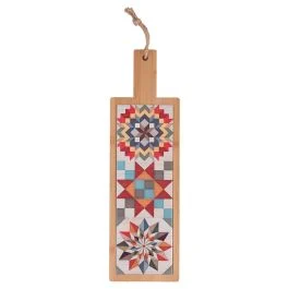 Tagliere in ceramica e bambù 41,5x12,5 cm, Geometric