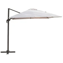 Ombrellone lampara tortora 3x3 m struttura tortora, Deluxe Esté
