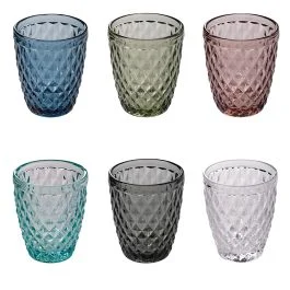 Set 6 bicchieri acqua 300 ml in pasta di vetro, Venezia Sibilla