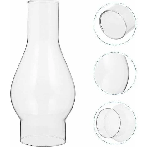 Paralume in vetro resistente alle alte temperature – Per lampade a olio – Dimensioni 3,5 x 5,4 x 7,6 cm – Facile installazione -Crezuo