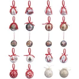 Set 2 palle natalizie con fiocco, Ø 7,5 cm, Santa's House