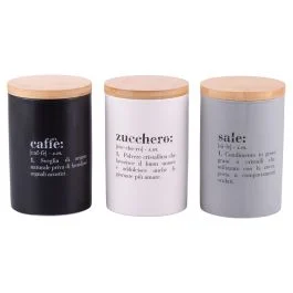 Set 3 barattoli caffè, zucchero e sale 750 ml, Victionary Light