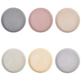 Set 6 piatti piani color matt effetto stone in gres, Berlin