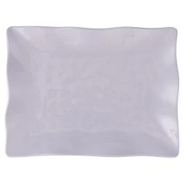 Vassoio rettangolare in melamina, effetto martellato, bianco, Melamine