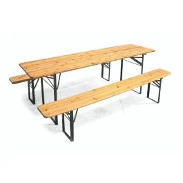 Tavolo birreria con 2 panche 200x70x76cm, pieghevole, Esté