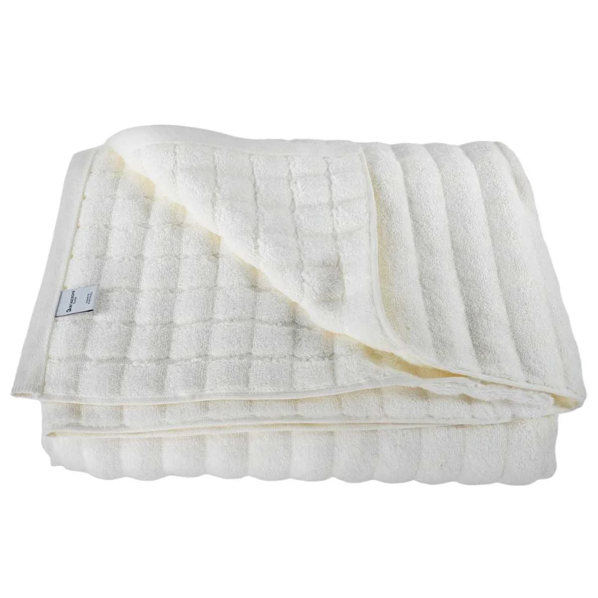 Asciugamano Barazzoni Telo Doccia Bianco Onde Cotone cm.90x150