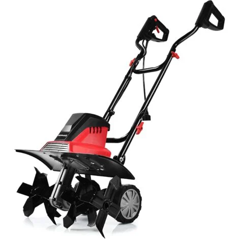 Zappatrice Elettrica Dissodatore Coltivatore per Giardino, Motozappa 230V, Rosso Nero (1500W, 45cm)