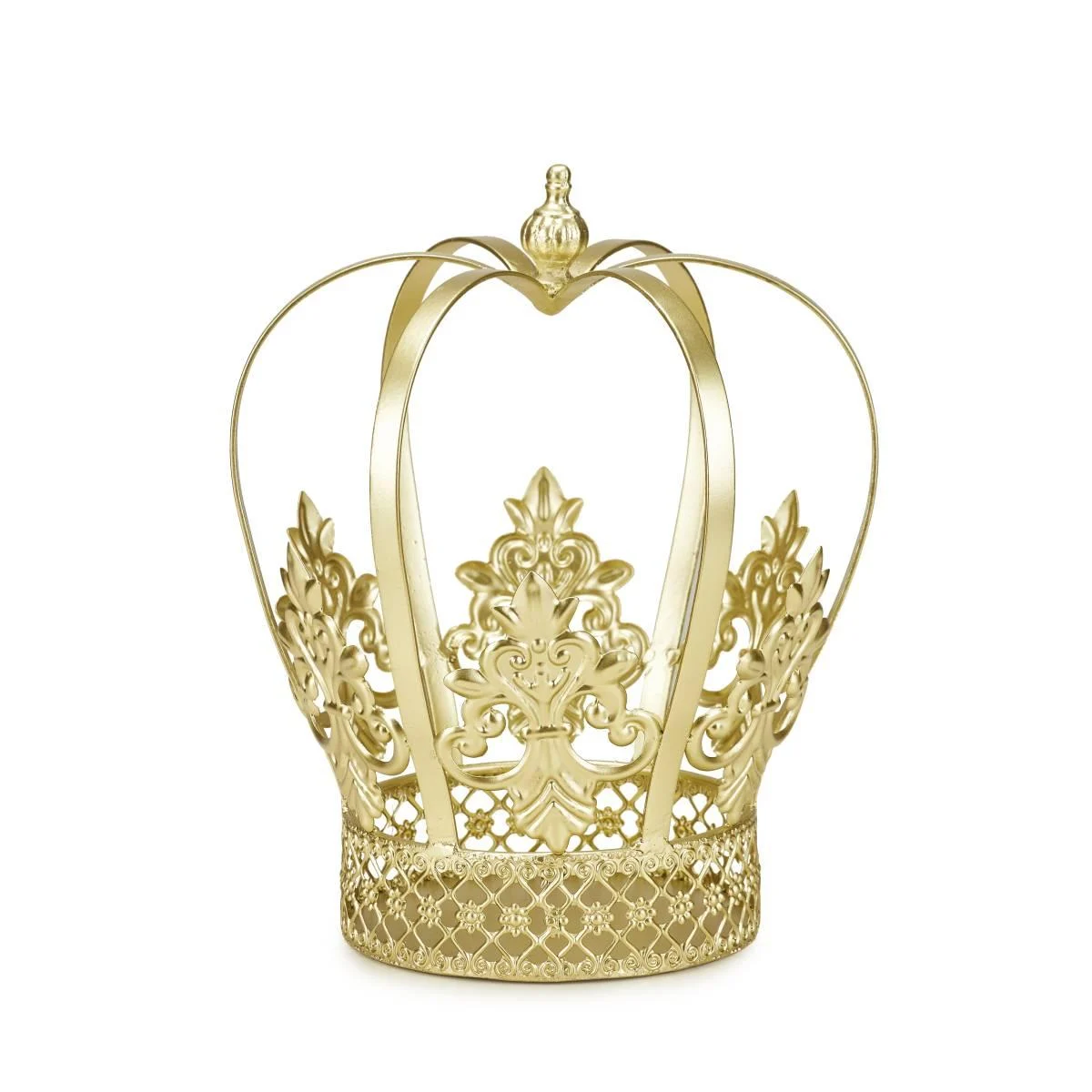 Portacandela Metallo Corona Oro Mr.Crown cm.30