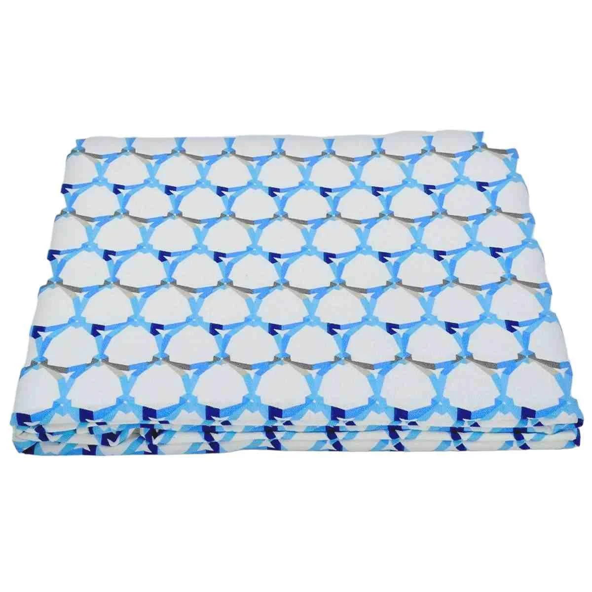Tovaglia cm.140x180 Cotone Fantasia Rete Azzurra