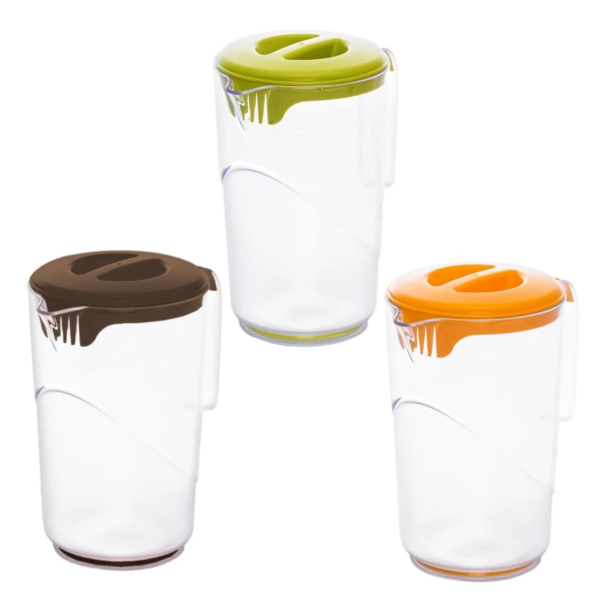 Caraffa PVC Color Lt.1,5 con Tappo Dosatore 3 Colori Assortiti
