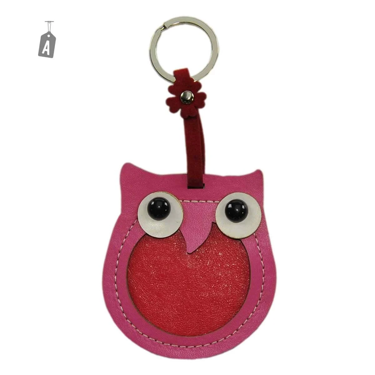 Portachiave Ecopelle Gufi cm.8 Rosa